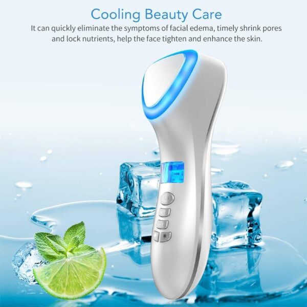 face skin care device massager ultrasonic cryotherapy facial vibration