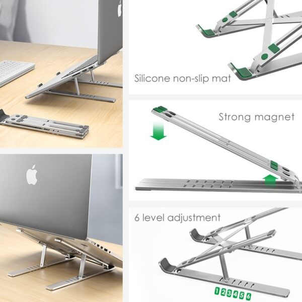 foldable laptop holder for macbook air pro aluminium alloy