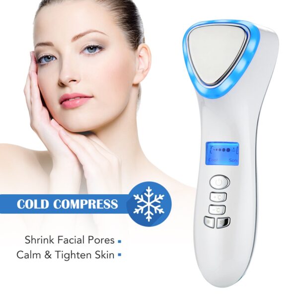 face skin care device massager ultrasonic cryotherapy facial vibration