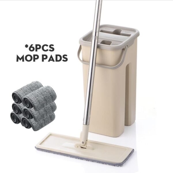 flat squeeze mop and bucket hand free wringing floor cleaning microfiber mop - shopsepic