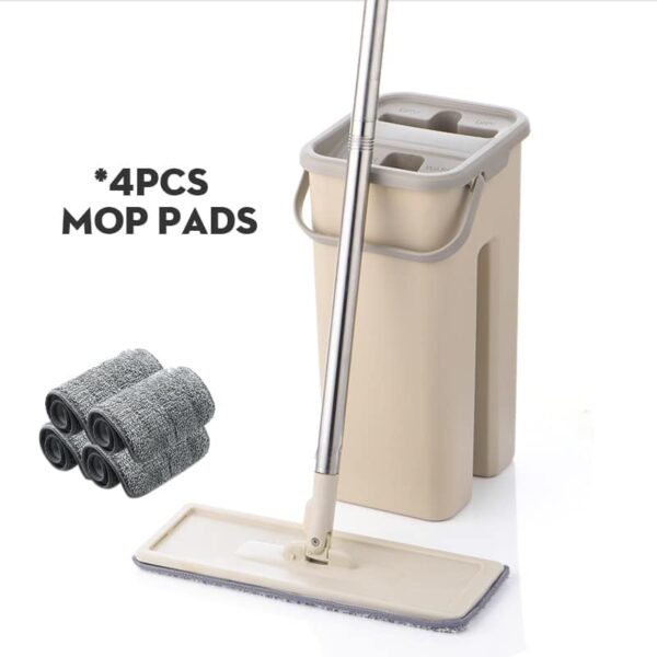 flat squeeze mop and bucket hand free wringing floor cleaning microfiber mop - shopsepic