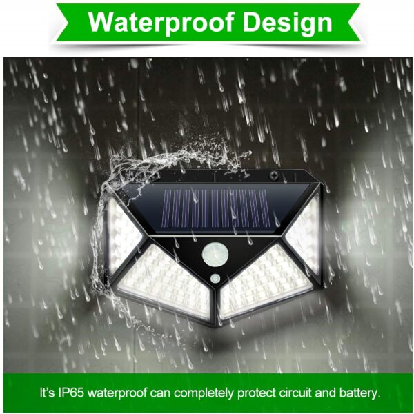 outdoor 100 led solar light powered sunlight waterproof motion sensor